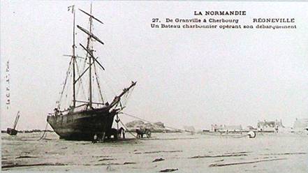 Dbarquement d'un navire charbonnier  Regnville